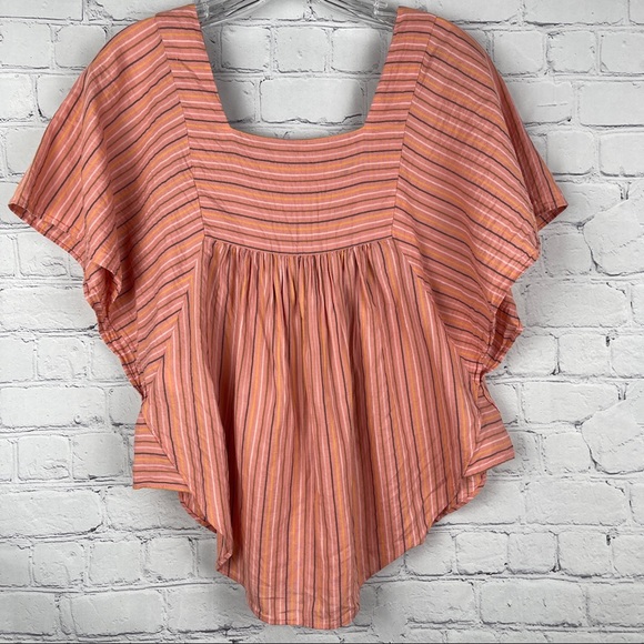 MADEWELL Butterfly Cotton Striped Lightweight Top in Slope Stripe, size XXS - Picture 4 of 14